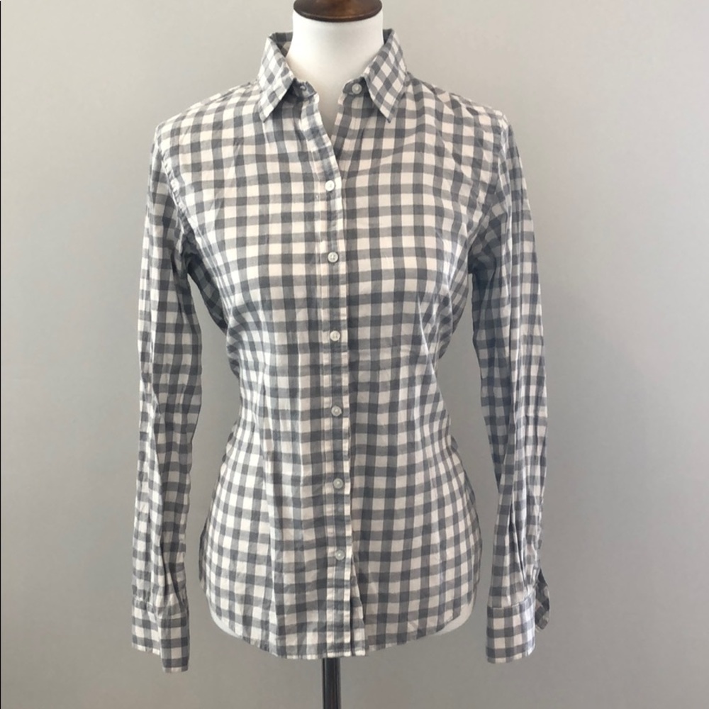 Banana republic plaid blouse